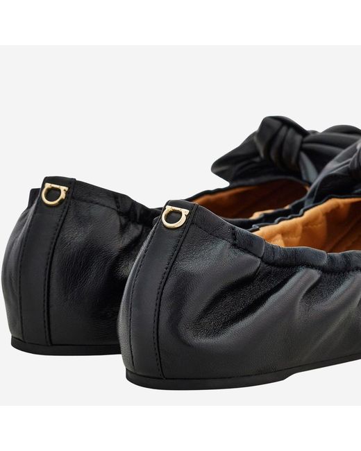 Ferragamo Black Ballerinas