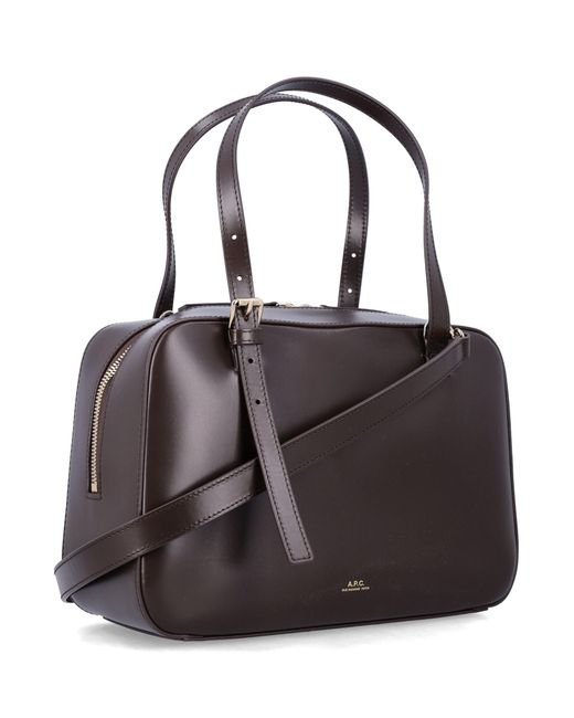 A.P.C. Black Virginie Leather Box Bag