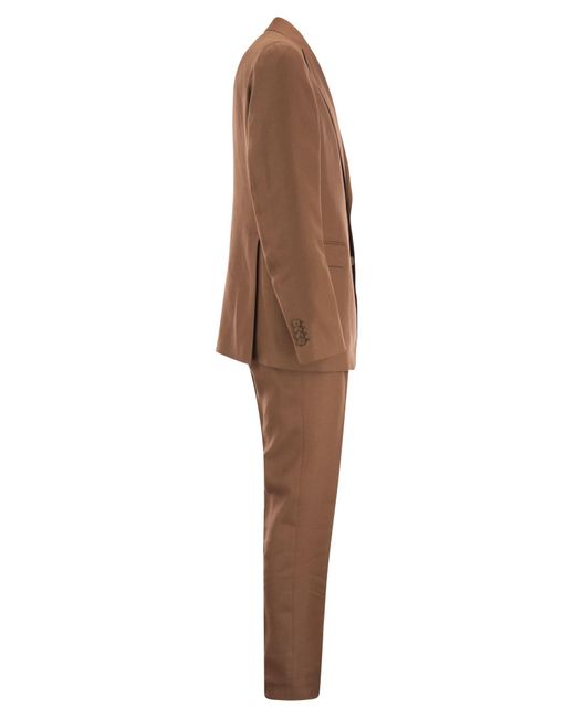 Tagliatore Brown Linen Suit for men