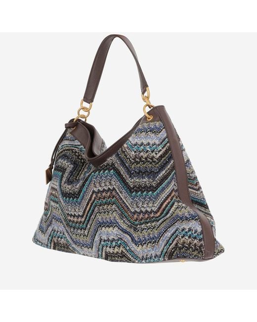 Missoni Gray Handbag Chevron Pattern
