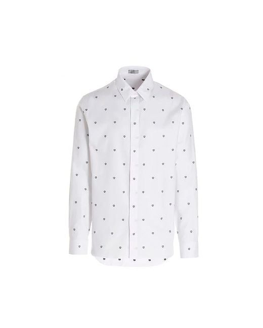 Dior White Logo Embroidered Detail Shirt for men