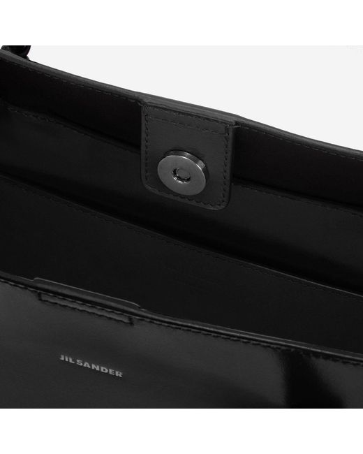 Jil Sander Black Leder-Einkaufstasche