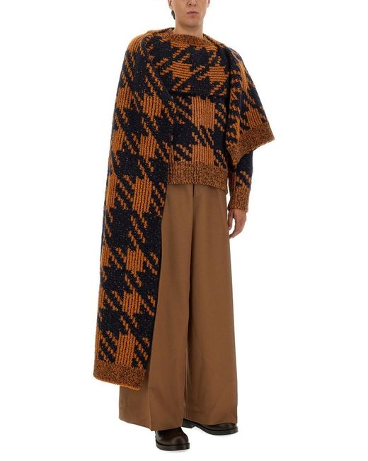 Dries Van Noten Brown Wool Scarf