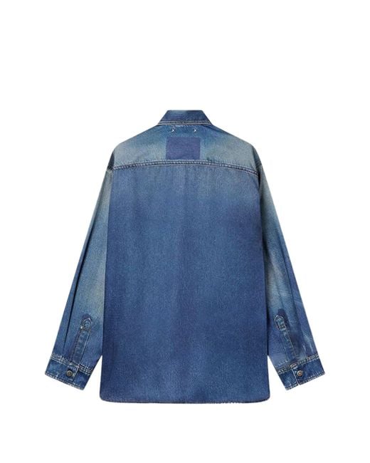 Golden Goose Deluxe Brand Blue Journey W's Patty Over Shirt Archive Denime Print