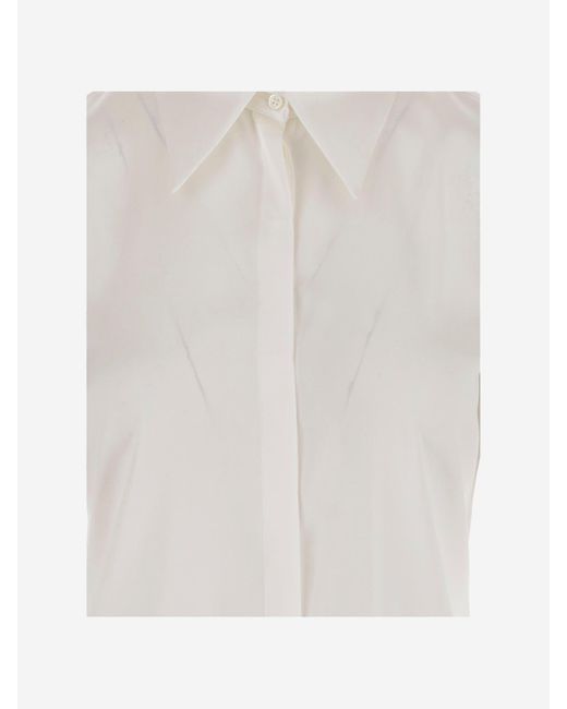 F.it White Stretch Silk Shirt