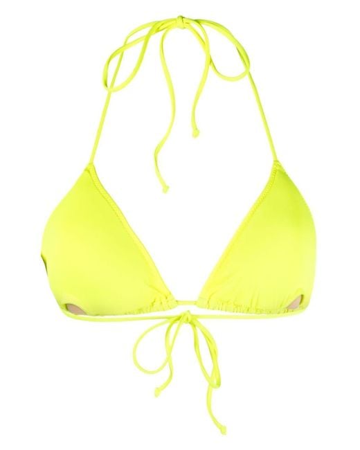 Mc2 Saint Barth Yellow Leah Triangle-cup Bikini Top