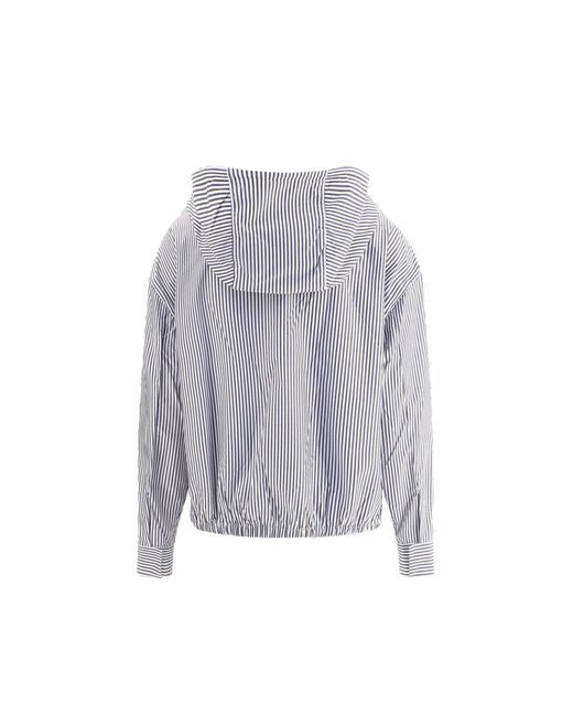 Prada Gray Striped Hooded Jacket