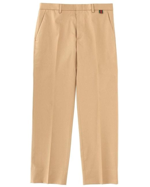 Gucci Natural Cotton Tailored Pants for men