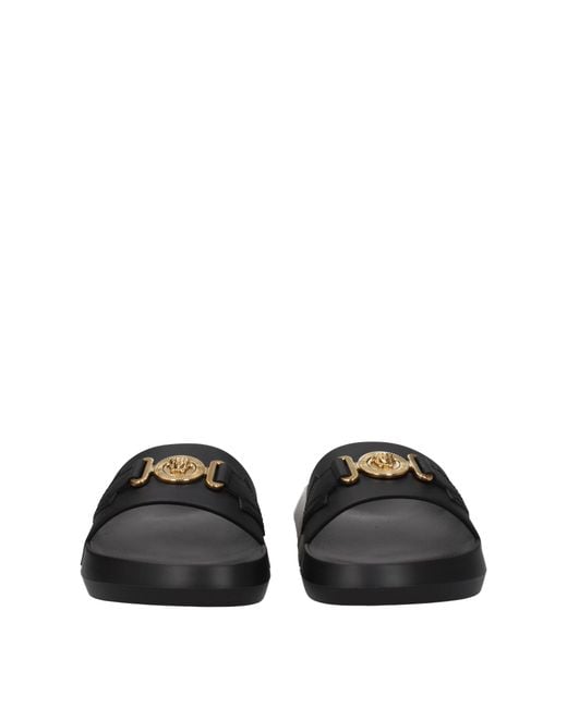 Versace Black Medusa Biggie Slippers And Clogs Leather