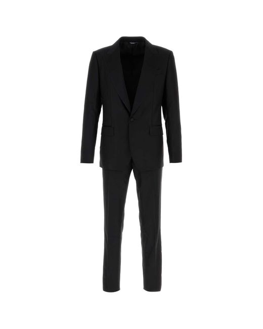 Dolce & Gabbana Black Wool Blend Suit for men