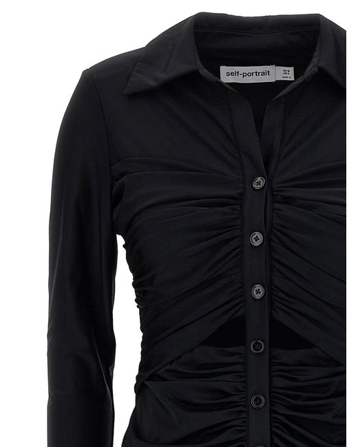 `` Black Jersey Cut Out MIDI '' robe Self-Portrait