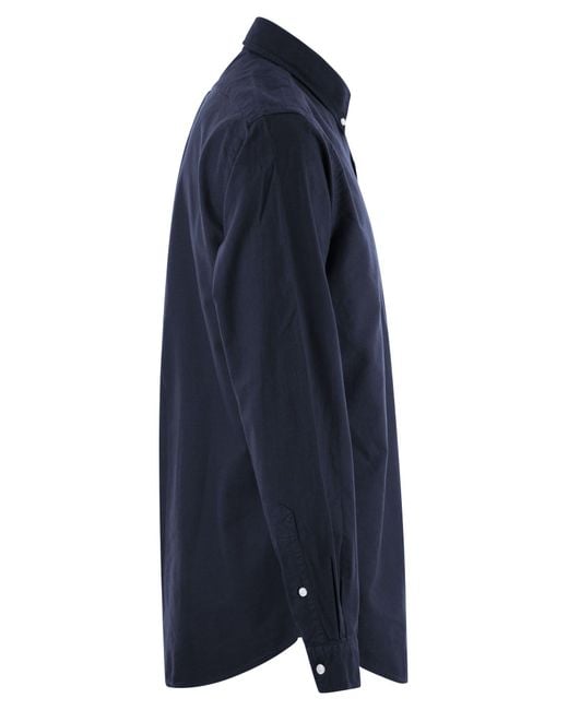 Polo Ralph Lauren Blue Custom Fit Garment Dyed Oxford Shirt