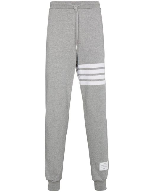 Thom Browne Gray 4-bar Loopback Track Pants for men