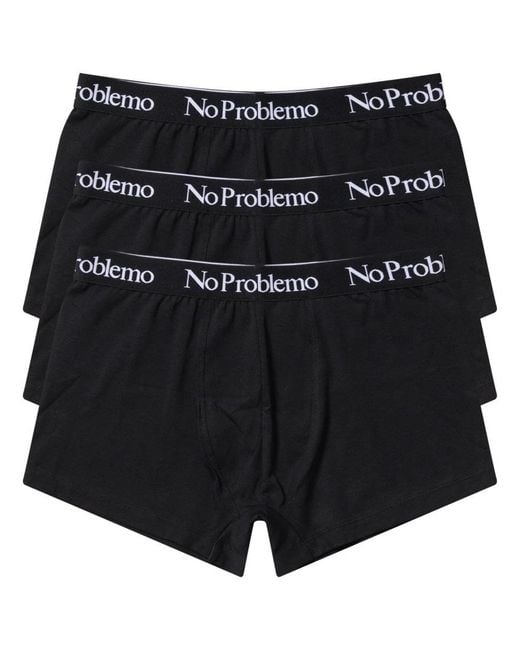No Problemo Black 3 Pack Boxer Con Logo