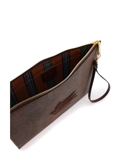 Bolso de mano con diseño de cachemira y bordado de Etro de color Brown