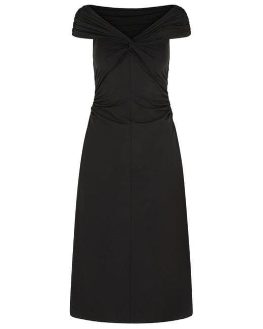 Michael Kors Black Longuette 'Viskose -Mischkleid mit nackten Schultern