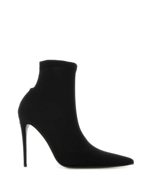 Dolce & Gabbana Black Fabric Ankle Boots