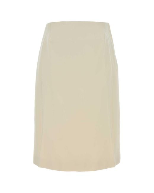 Jil Sander Natural Ivory Crepe Skirt