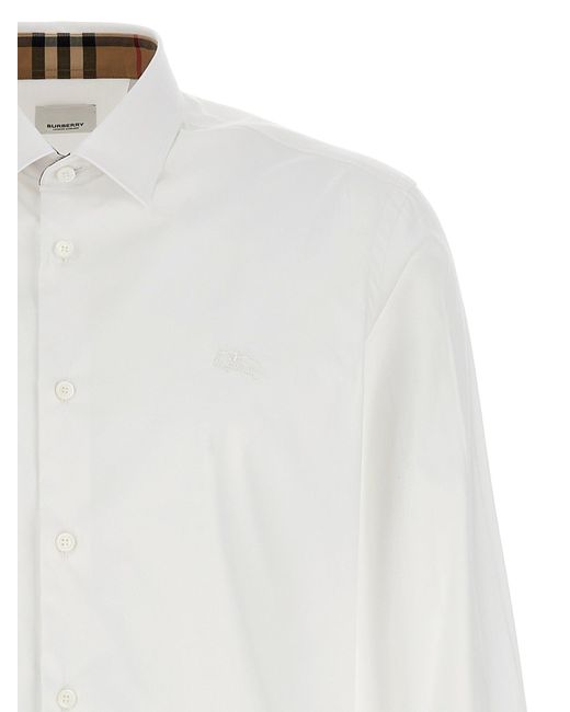 Sherfield Camisa en algodón elástica Burberry de hombre de color White