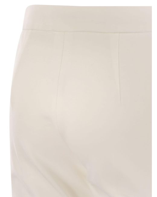 Max Mara White Pegno Viscose Jersey Trousers