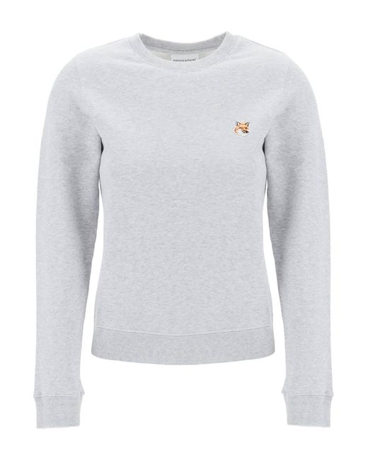 Fox Head Sweatshirt en ajustement régulier Maison Kitsuné en coloris White