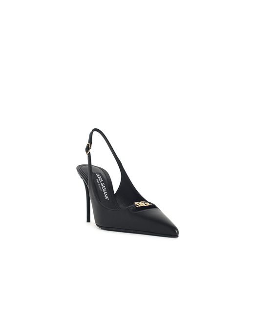 Dolce & Gabbana White Leather Slingbacks
