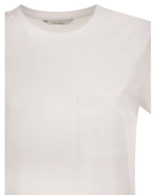 Max Mara White Papaia Cotton Jersey T Shirt
