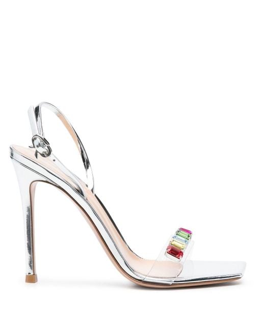 Gianvito Rossi White High Heels Ribbon Sandals