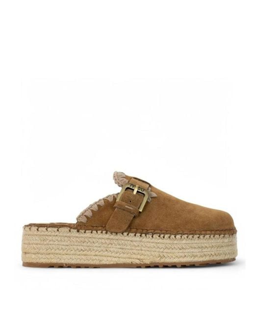Jute Clog Sight Siled di Mou in Brown