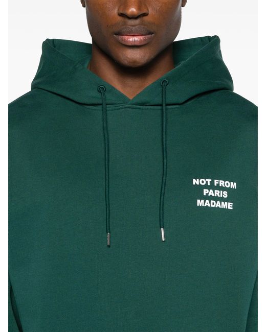 Drole de Monsieur Green Bold Slogan Hoodie