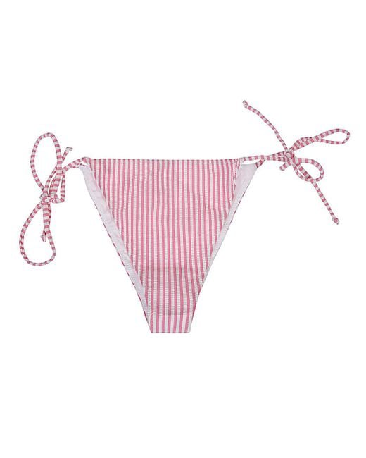 Mc2 Saint Barth Pink Adjustable Laces Bikini Bottoms
