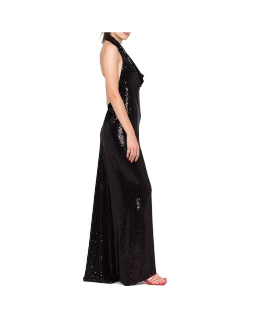 Sequin Sequin Embellie Long Robe Blanca Vita en coloris Black