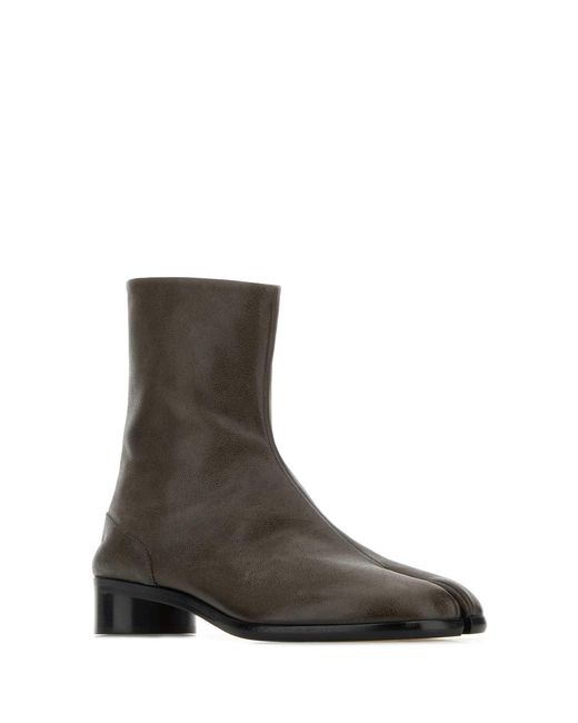 Maison Margiela Brown Leather Tabi Ankle Boots for men