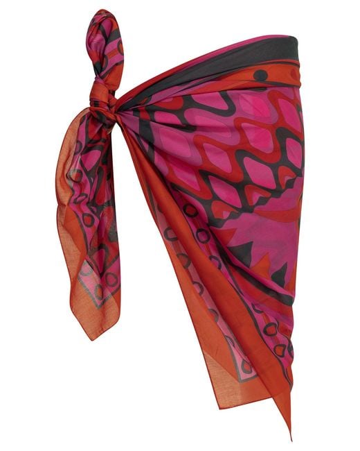 Emilio Pucci Red "Vivara" Pareo