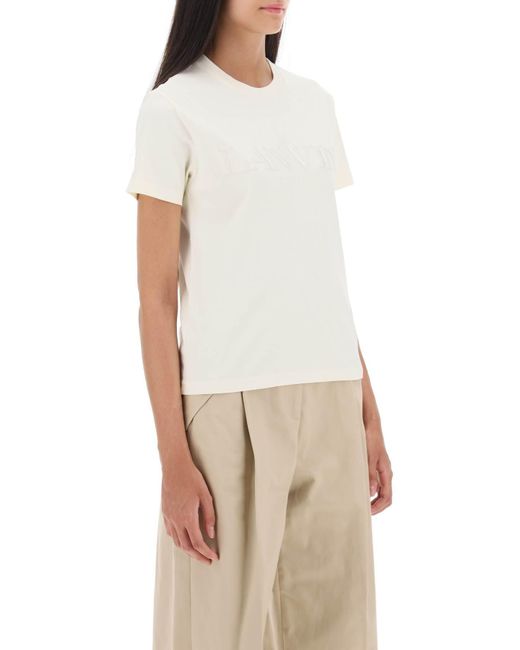 Lanvin White Logo bestickter T -Shirt