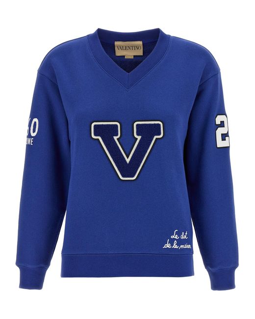 Valentino Garavani Blue 'Chat De La Maison' Sweatshirt