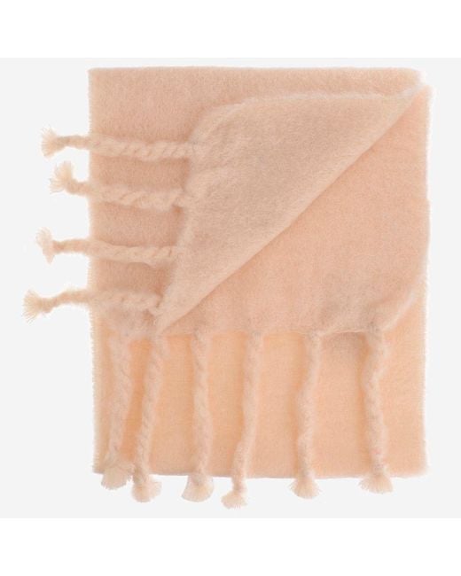 Jil Sander Natural Wool Blend Scarf With Logo