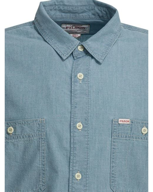 Filson Blue "Chambray Cpo" Casual Shirt
