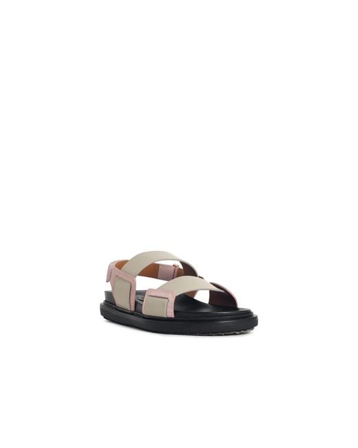 Marni White 'Fussbett' Leather Sandals