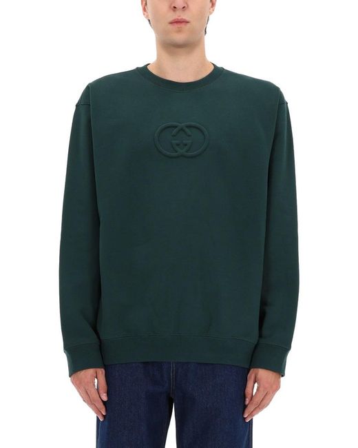 Gucci Green Sweatshirt With Logo for men