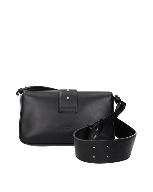 Pinko Black Crossbody Bags Love One Leather
