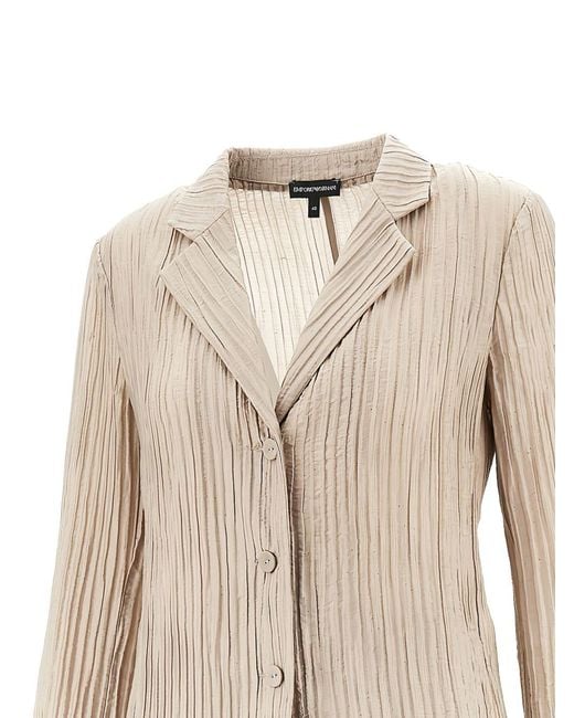Emporio Armani Natural Single-Breasted Blazer Jacket