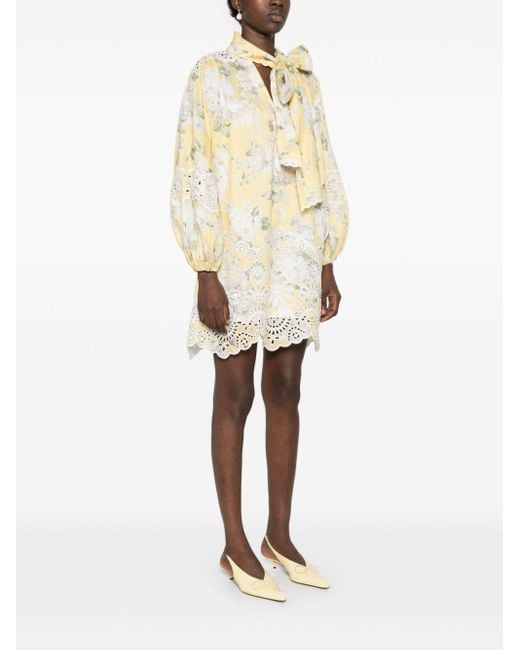 Zimmermann Natural Acacia Linen Mini Dress
