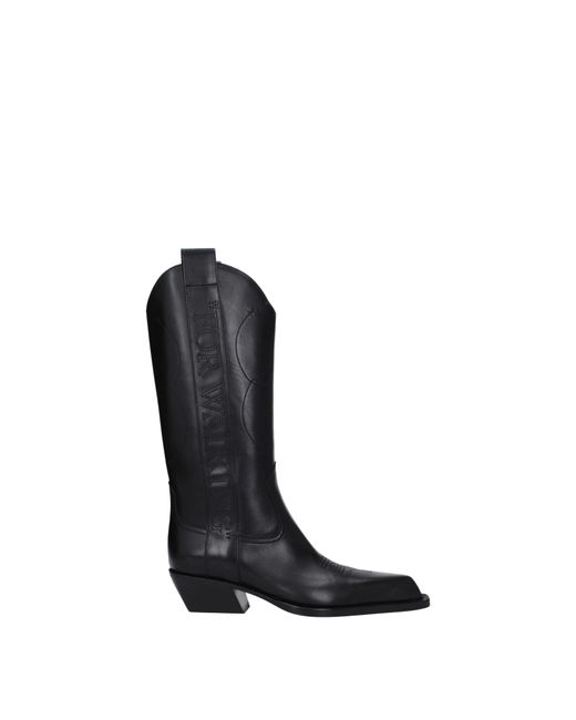 Off-White c/o Virgil Abloh Off-weiße Stiefel Frauen Leder schwarz in Black für Herren