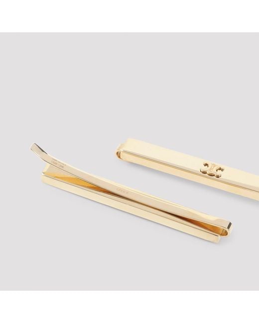 Céline Metallic Set Of 2 Brass Hair Slide Sandals