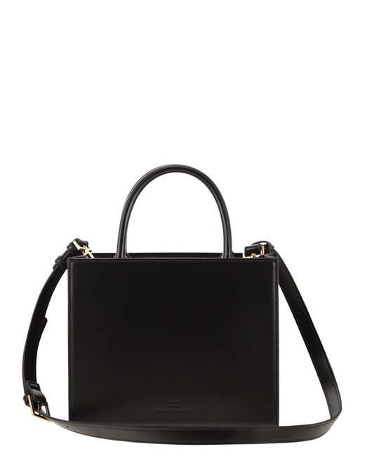 Elisabetta Franchi Black Small Tote Bag With Logo