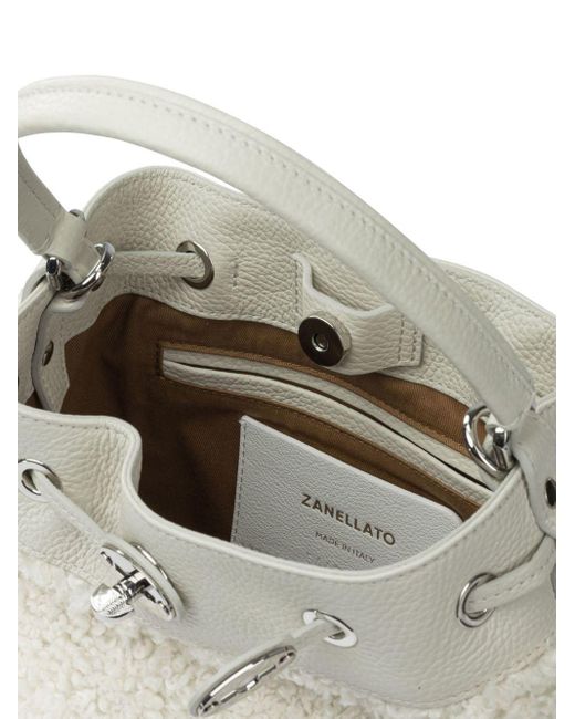 Zanellato Gray Mondà Dolly Small Leather Bucket Bag