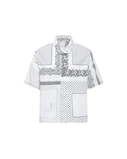 Givenchy White Printed Cotton Shirt for men