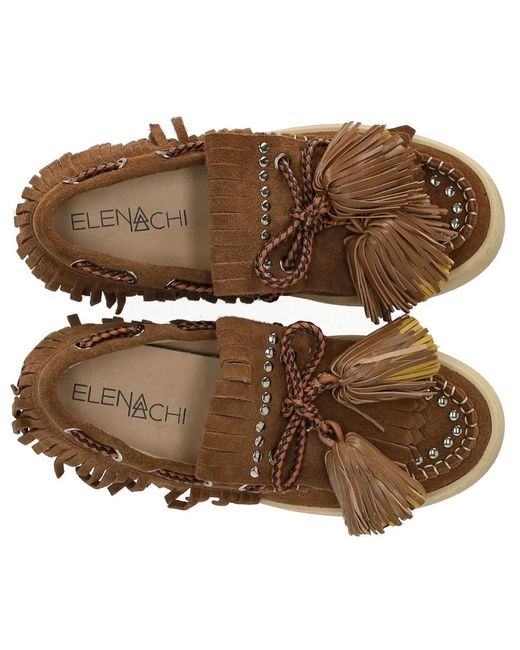 Elena Iachi Brown Loafer With Tassels