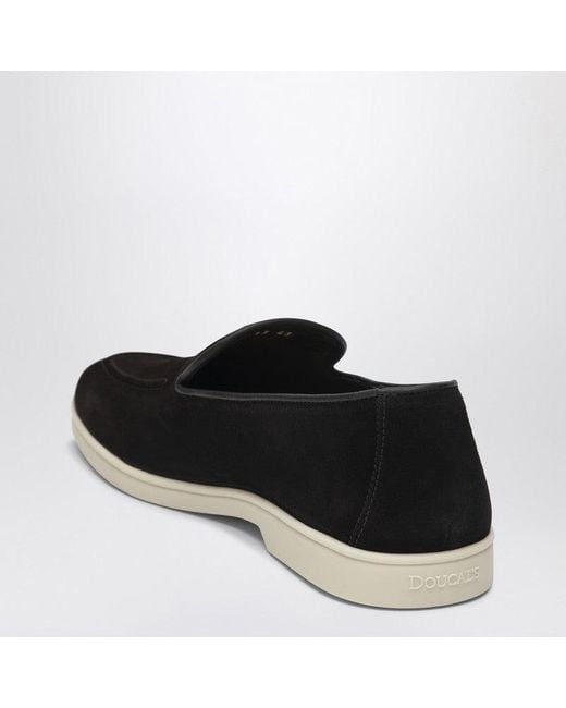Doucal's Black Suede Leather Loafer for men